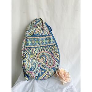 Vera Bradley Blue Paisley Crossbody Tennis Pickle ball Sling Backpack Quilted
